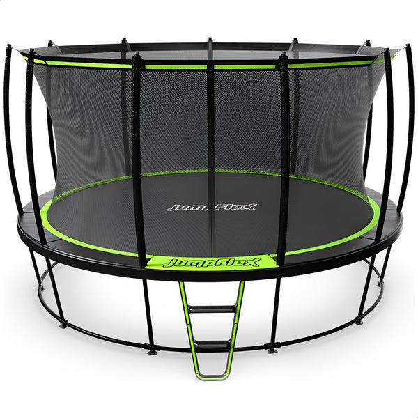 JumpFlex HERO 12' Trampoline for Kids Outdoor Play Equipment with Net & Ladder