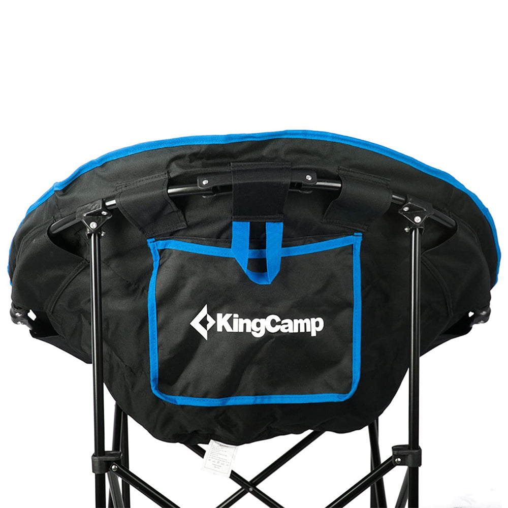 KingCamp Foldable Indoor/Outdoor Saucer Lounge Camping & Room Chair, Black/Blue