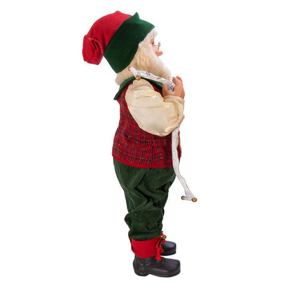 Kurt Adler 36 In Kringles Elf Figurine for Fans and Collectors, Red and Green