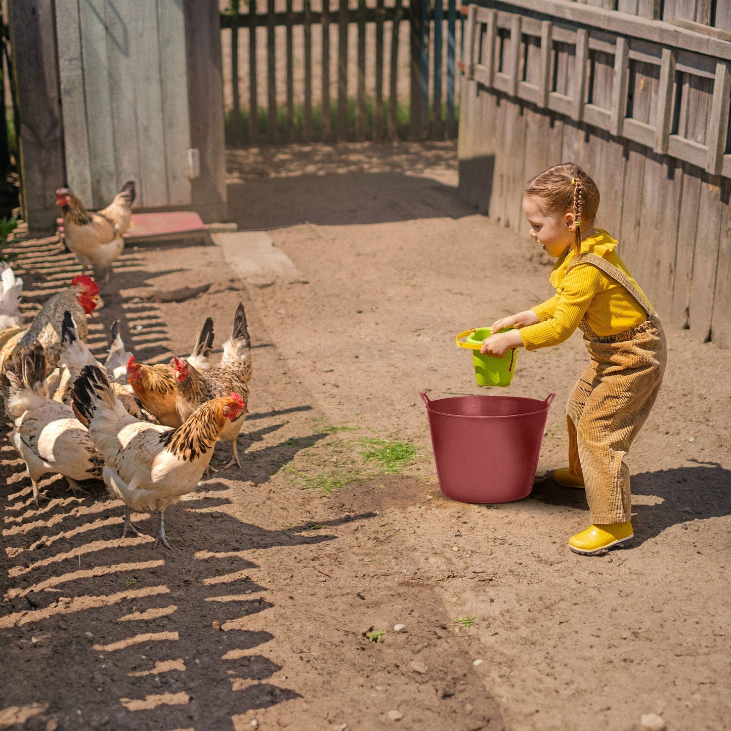 Little Giant 11 Gallon Heavy Duty Farm Bucket Poly/Rubber Flex Tub with Handles