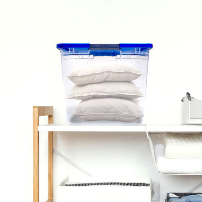 Homz 64 Qt Secure Latch Large Clear Stackable Storage Container w/ Lid (2 Pack)