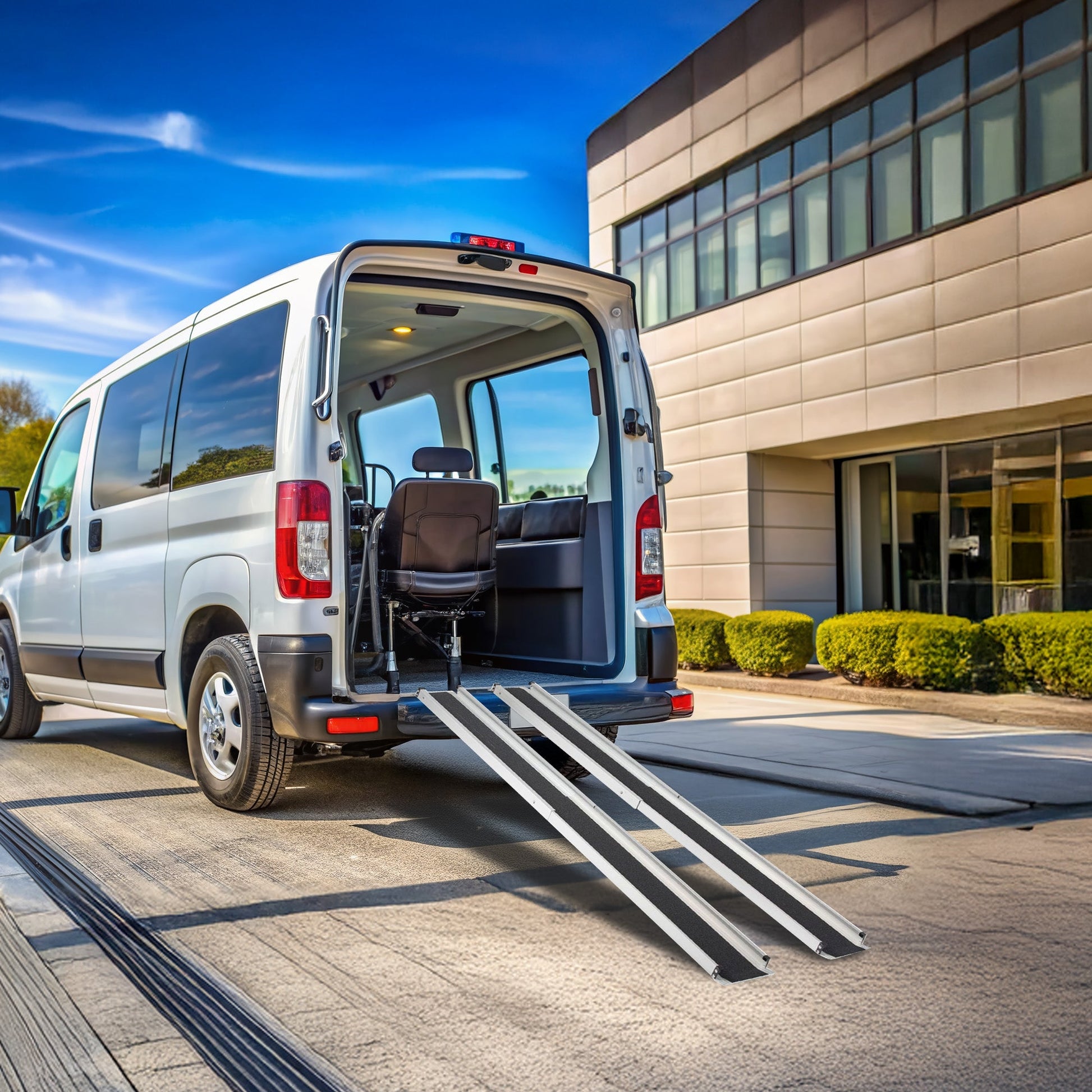 Titan Ramps 4' to 7' Telescoping Aluminum Wheelchair Ramp with 600 lb. Capacity - Find Fresh Goods