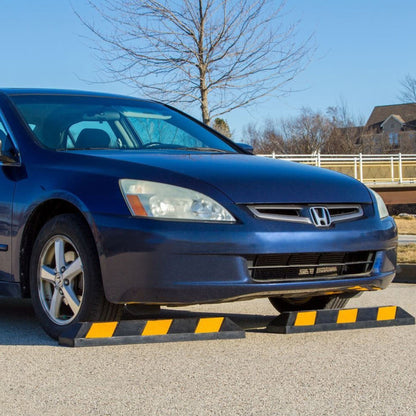 Guardian Parking Stop, 3 Foot Long Rubber Curb with Mounting Holes, Black/Yellow