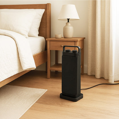 Warm-Living 16" Oscillating Ceramic Space Heater with 3 Heat Settings, Black