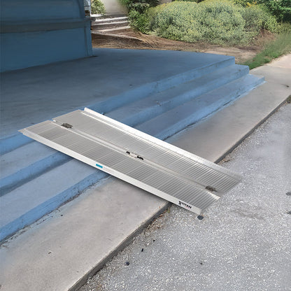 Titan Ramps 4 Foot Single-Fold Aluminum Wheelchair Ramp, 600 Pound Capacity
