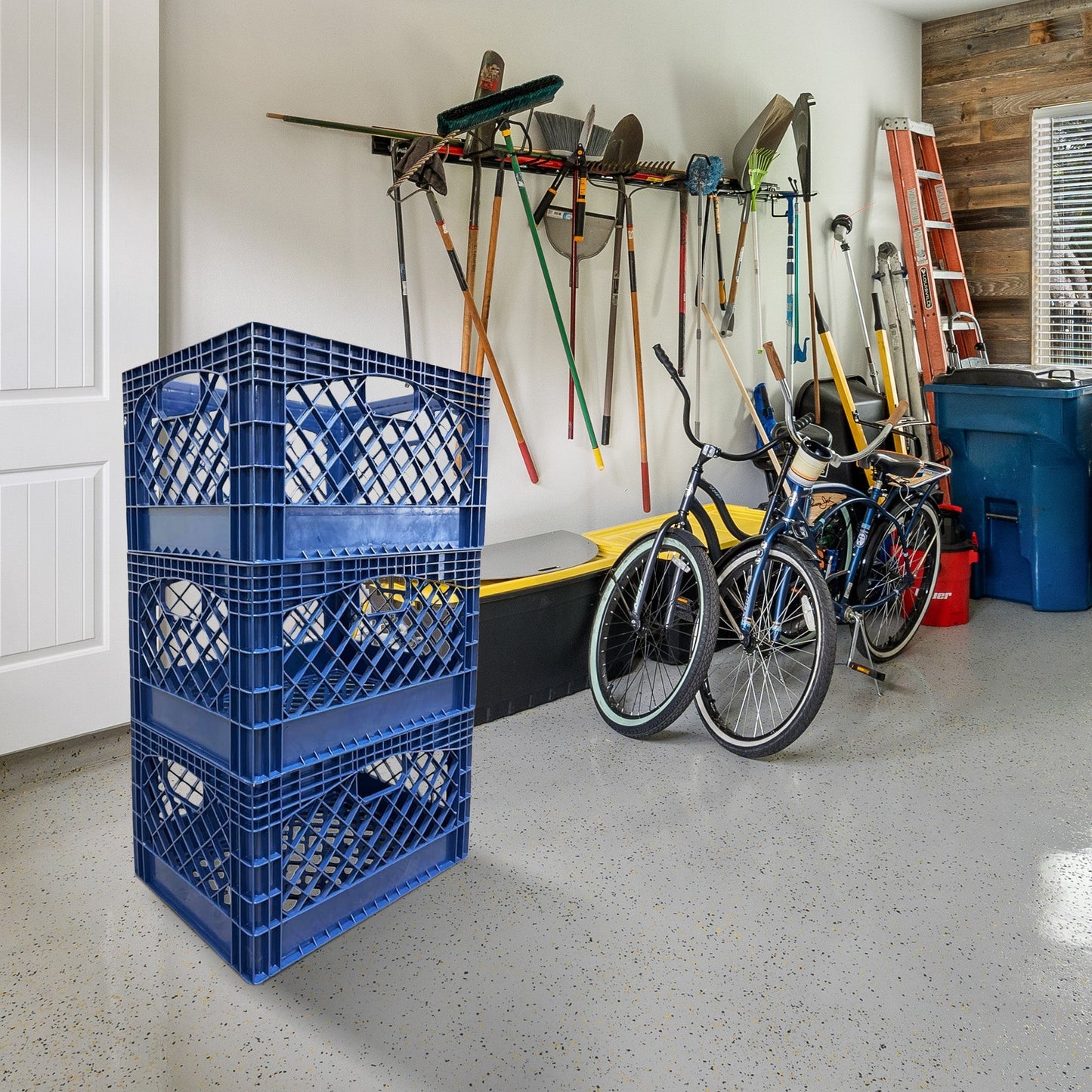 Juggernaut Storage 3-Pack Crate for Office Storage & Classroom Organization,Blue