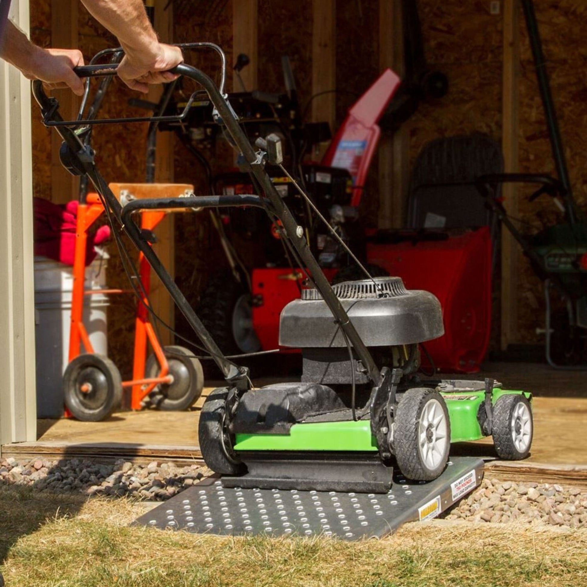 Guardian 2 Pack Heavy Duty Aluminum Shed Ramp, Loading for Mowers, ATV, Silver - Find Fresh Goods