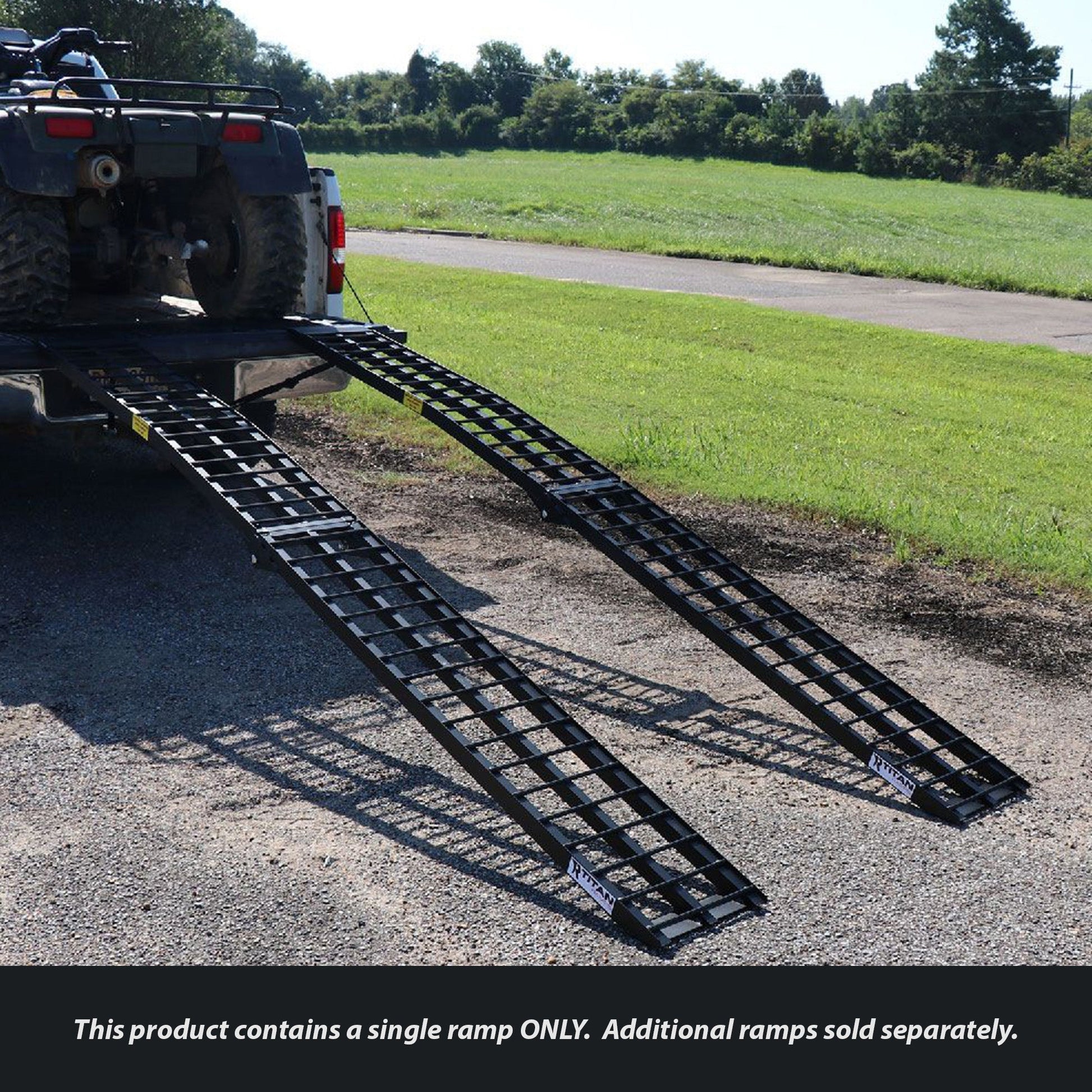 Titan Ramps 10 Foot Folding ATV Loading Ramp Arched Aluminum Design, Black - Find Fresh Goods