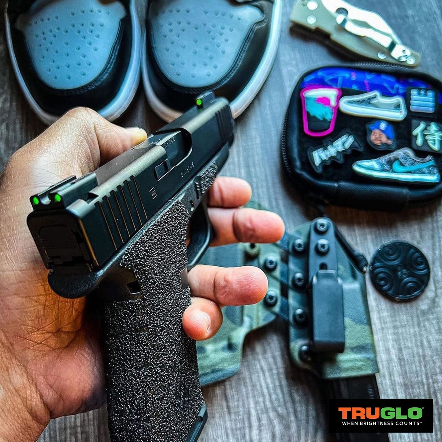 TruGlo Tritium Glow in the Dark High Set Pistol Sight, Ruger LC9, 9S and 380