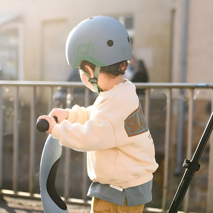 Scoot & Ride Toddler Kids Bike and Scooter Helmet with LED Light, XXS, Steel