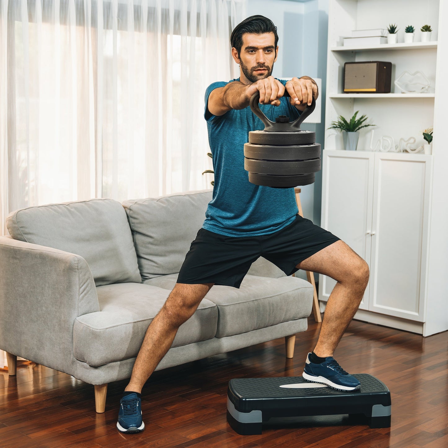 Fitvids 4 in 1 Adjustable Dumbbell Set, 60lbs Free Weights Set with Connector