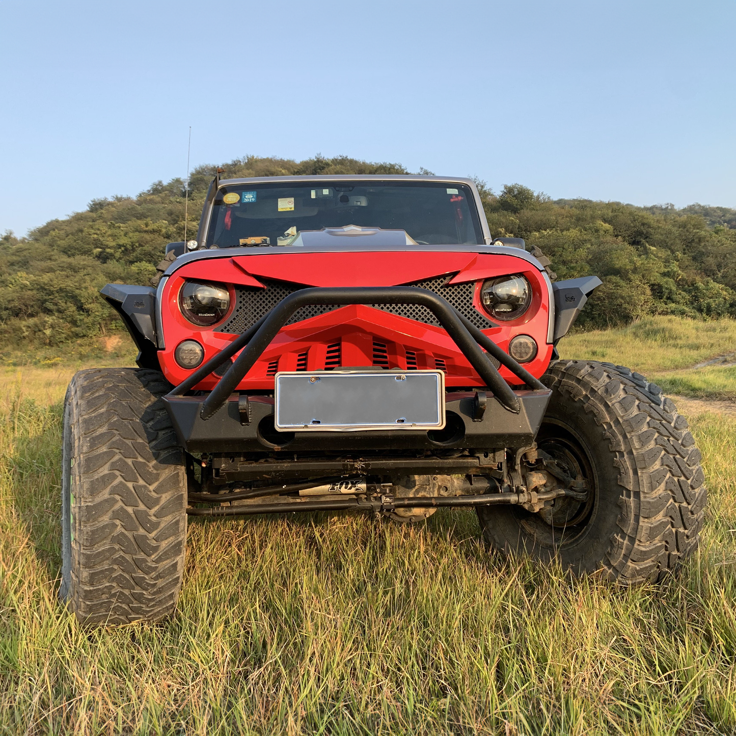 AMERICAN MODIFIED Hawke Front Replacement Grille for 07-18 Jeep Wrangler JK, Red - Find Fresh Goods