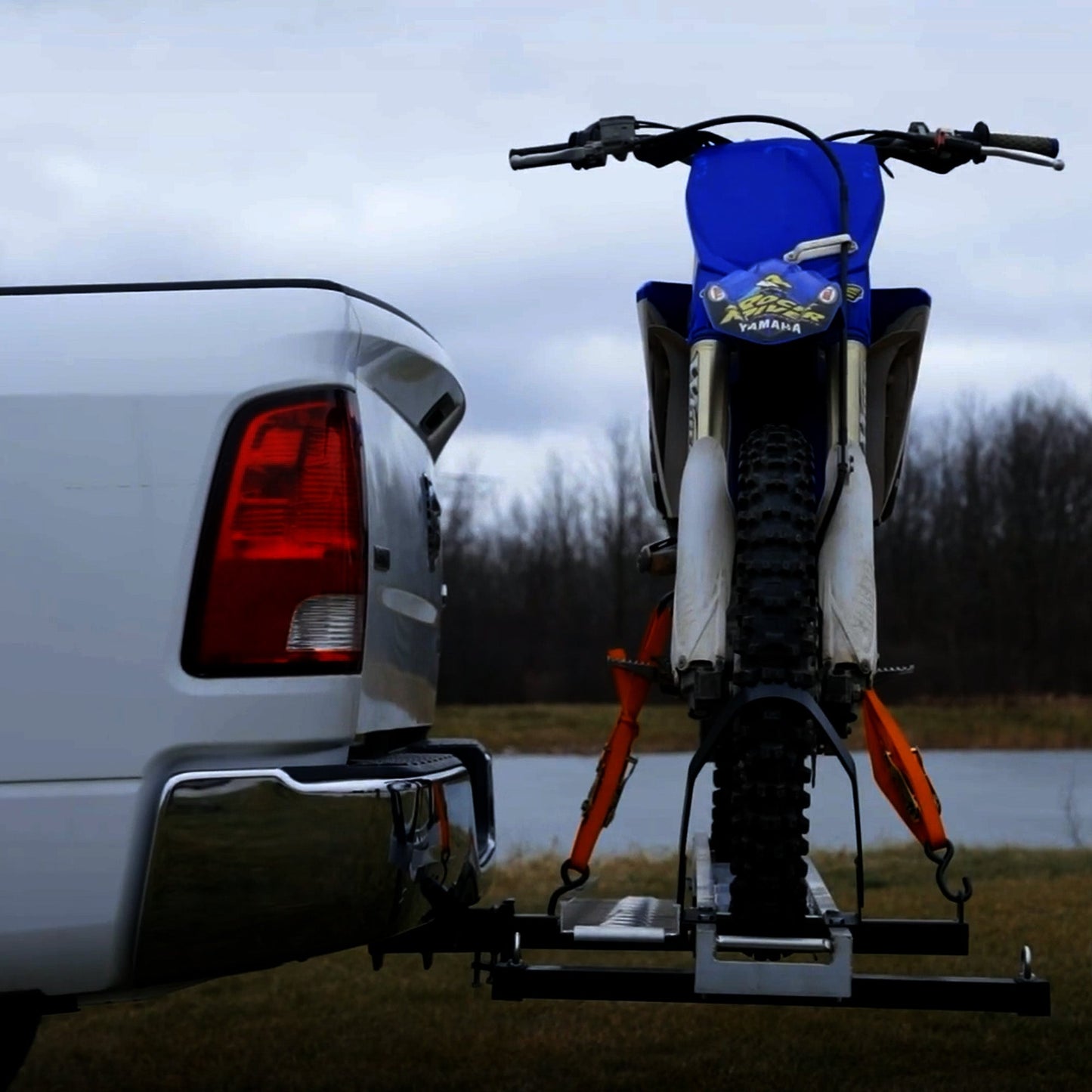 Black Widow Dirt Bike Carrier with Wheel Chock and 400 Pound Capacity, Silver - Find Fresh Goods