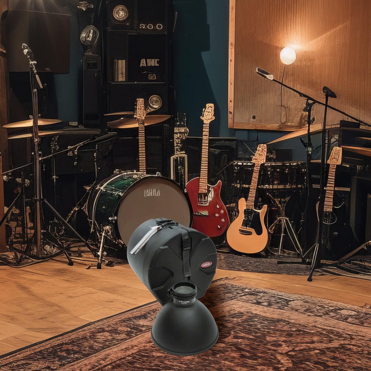 SKB 12" x 12" Tom Case with Padded Interior and D-Shaped Drum Design, Black