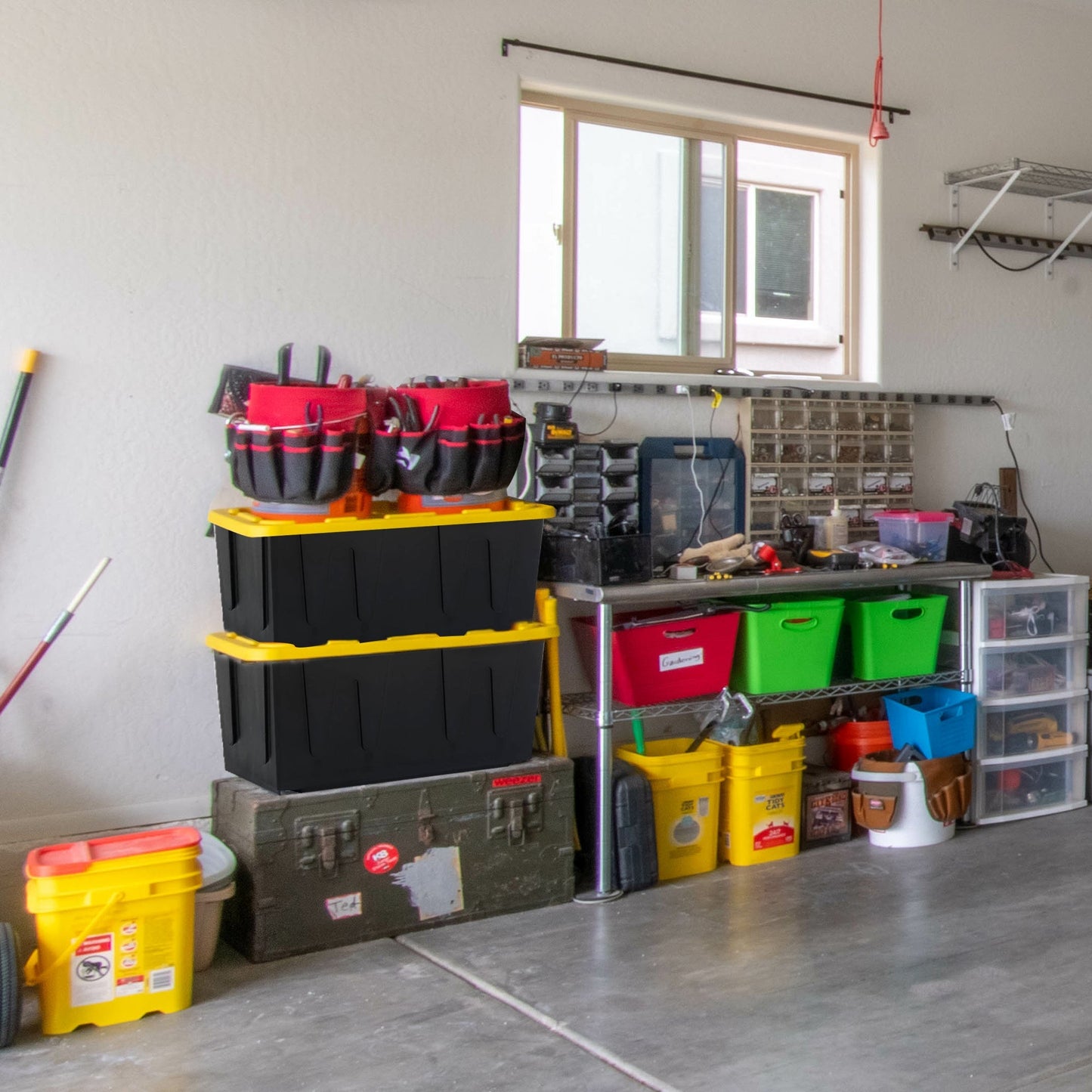 Homz Durabilt 15 Gallon Stackable Home Storage Container Lidded Tote Bin, 6 Pack