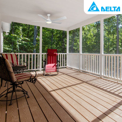 Delta Breez Pleasanton 60" Ceiling Fan with LED, Remote, Indoor/Outdoor, White