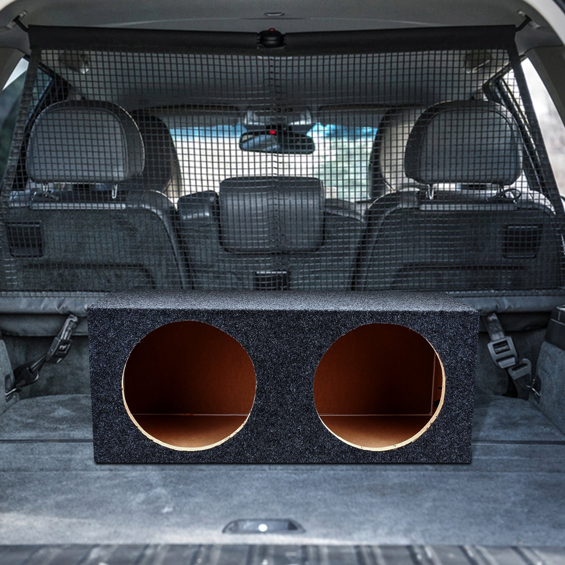 QPower 12" Heavy-Duty Dual Sealed Vehicle Subwoofer Enclosure Woofer Box, Gray - Find Fresh Goods