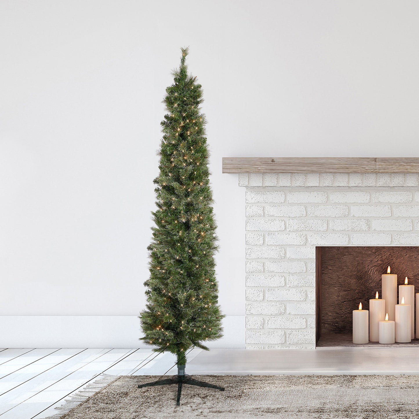 Home Heritage Stanley 7' Pine Artificial Christmas Tree, PreLit 350 Clear Lights