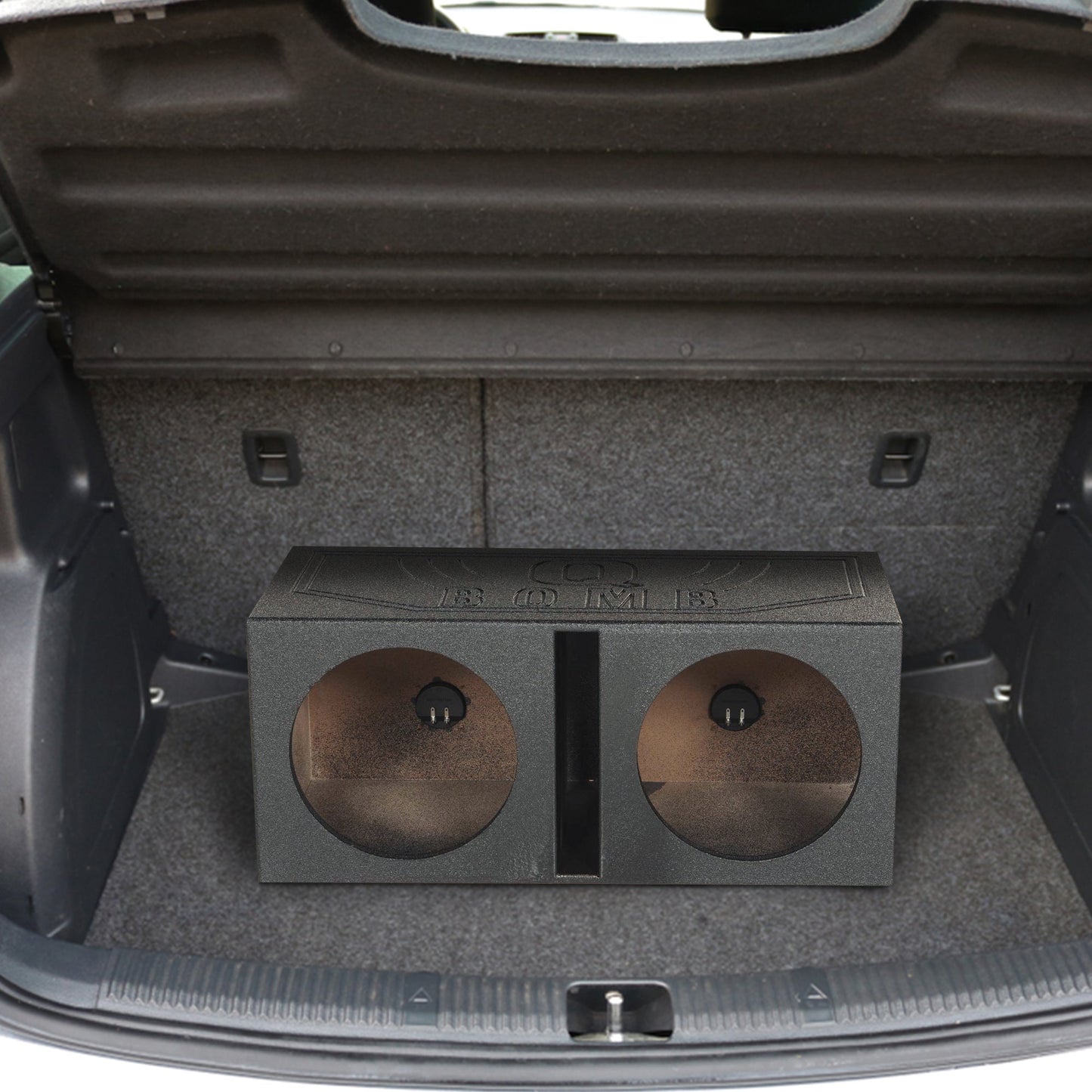 Q Power QBOMB10V Dual 10 Inch Vented Port Subwoofer Sub Box w/ Bedliner Spray - Find Fresh Goods