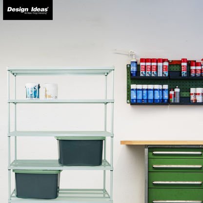 Design Ideas MeshWorks 5 Tier Full-Size Metal Storage Shelving Unit Rack, Sage