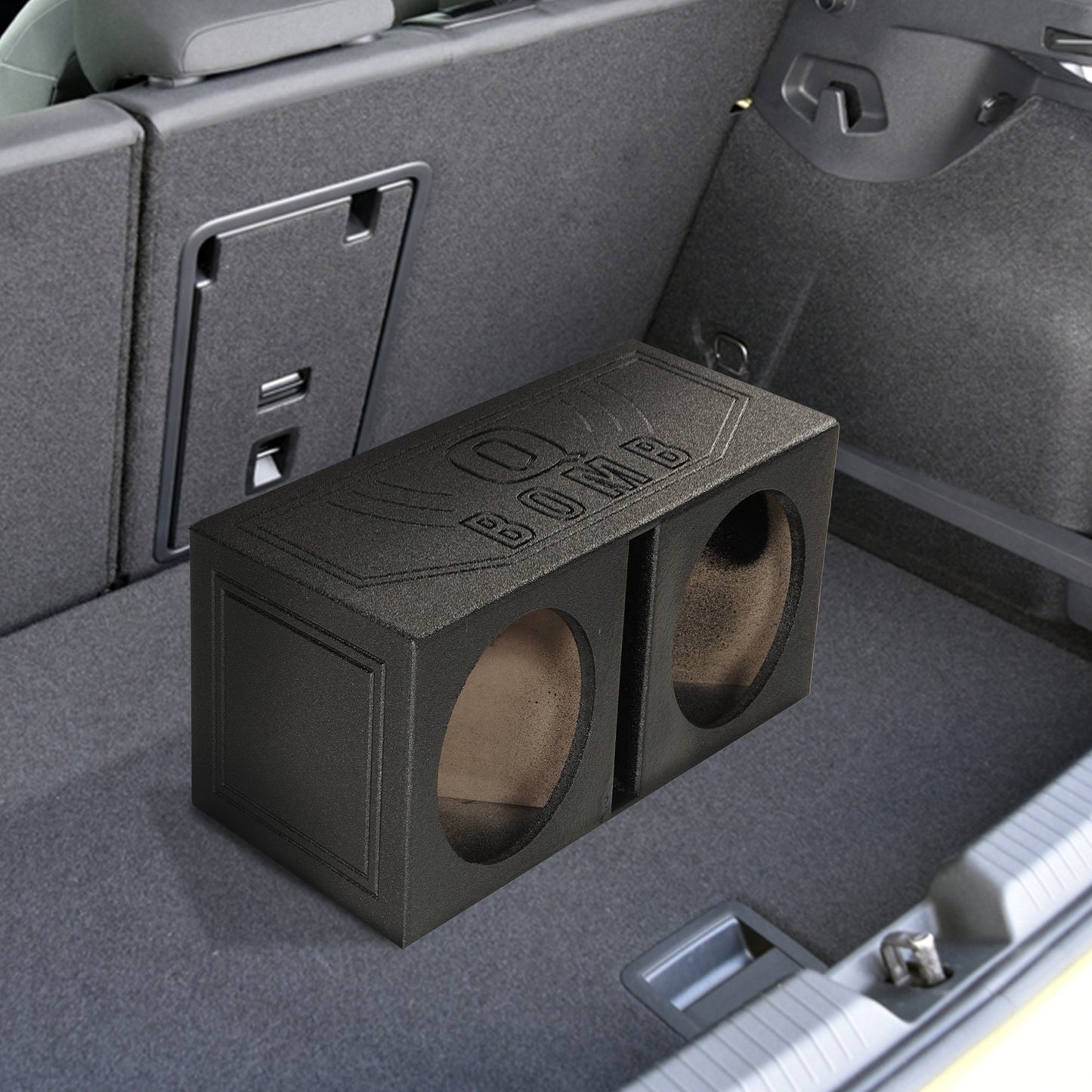 Q Power QBOMB10V Dual 10 Inch Vented Port Subwoofer Sub Box w/ Bedliner Spray - Find Fresh Goods