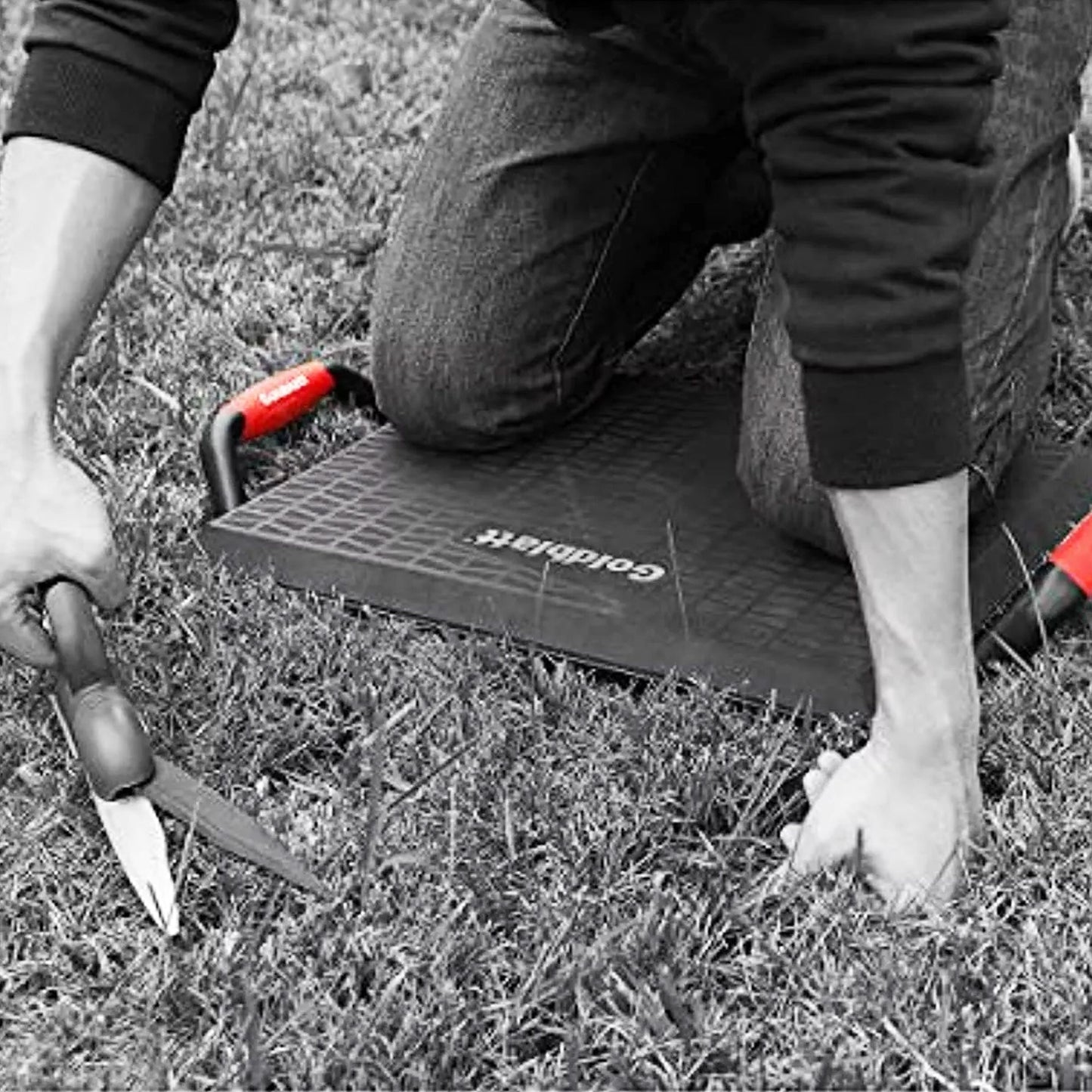 Goldblatt 18.75 x 13.38 Inch Polypropylene Concrete Tiling Kneeler Board, Black