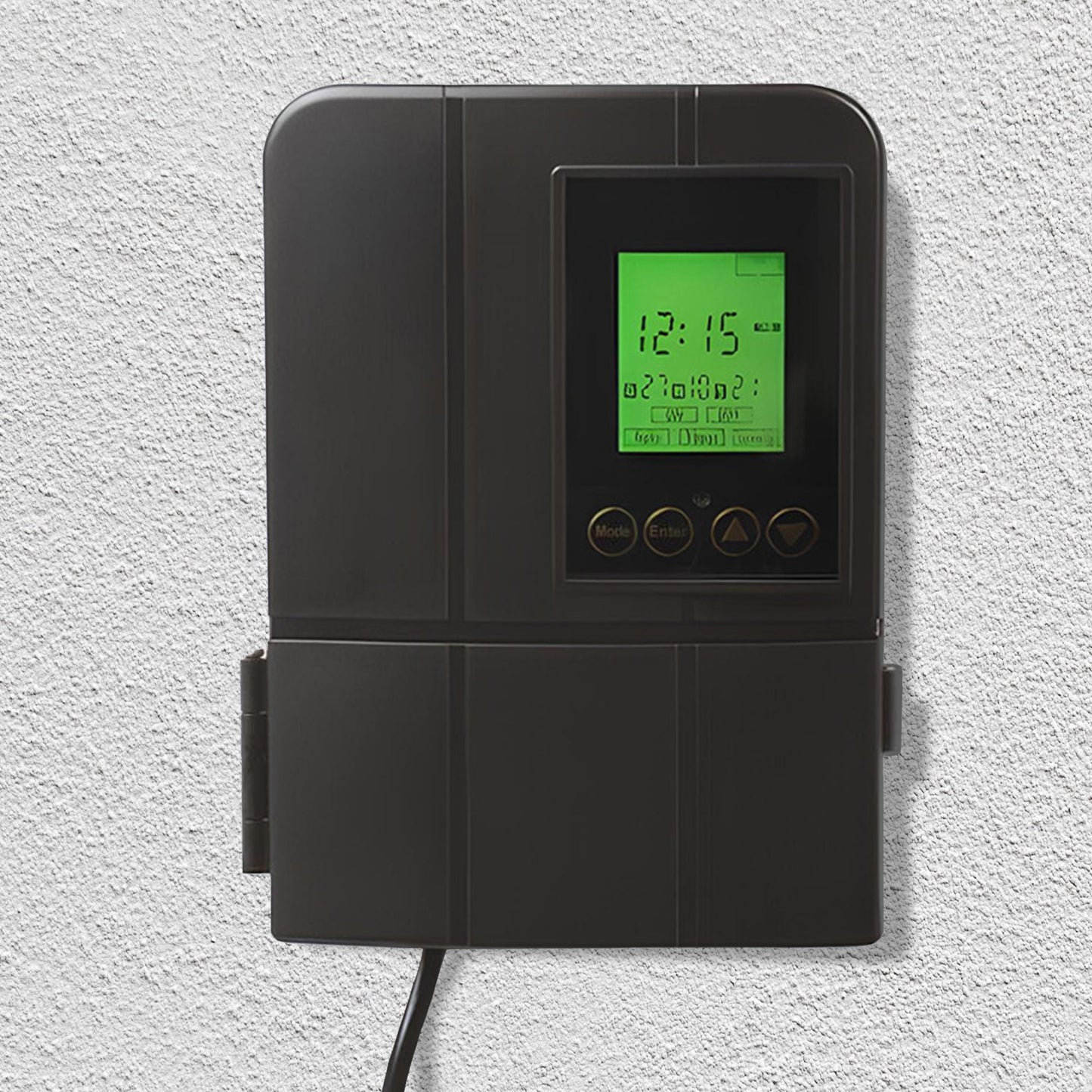 Fusion Low Voltage Outdoor LED Lighting Transformer with Timer, 50 Watt, Black