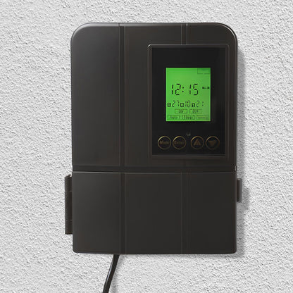 Fusion Low Voltage Outdoor LED Lighting Transformer with Timer, 50 Watt, Black