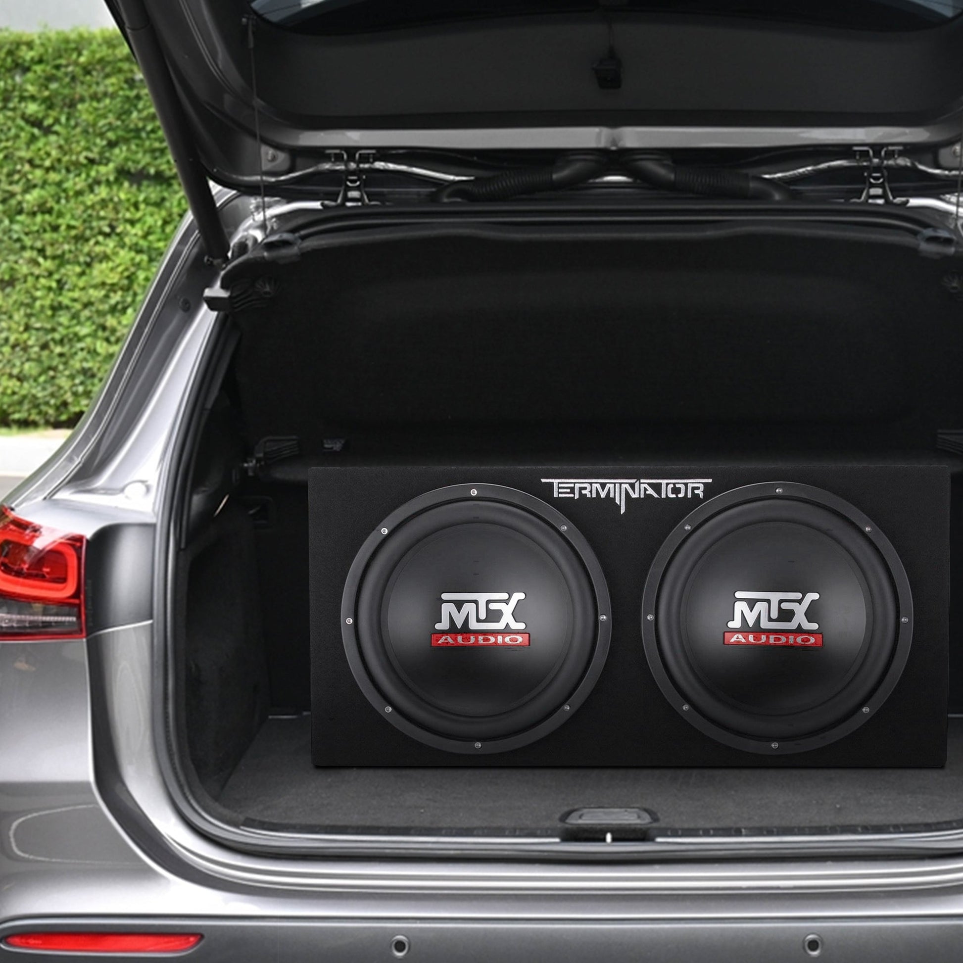 MTX 12 Inch Dual Car Subwoofer Audio, Sub Box, & Amplifier Bundle w/ Wiring Kit - Find Fresh Goods