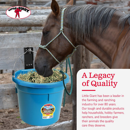 Little Giant All Purpose Heavy Duty Flat Back 20 Quart Plastic Bucket, Teal