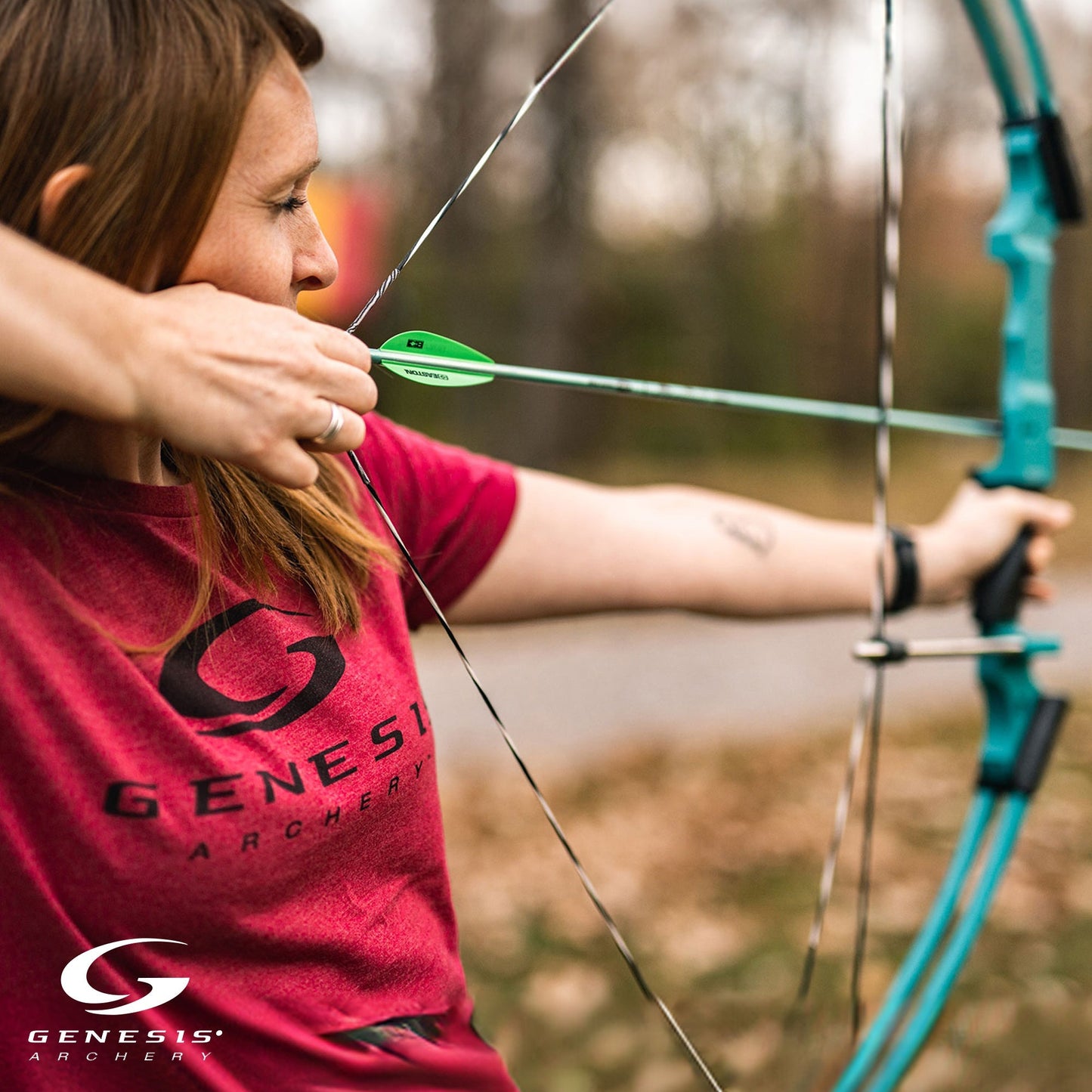 Genesis Original Archery Compound Bow and Arrow Set, Draw Hand-Left, Green