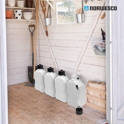 Bushman 4 Pack U-Jug Storage Jug, Portable Plastic Container, 5.5Gal, White - Find Fresh Goods