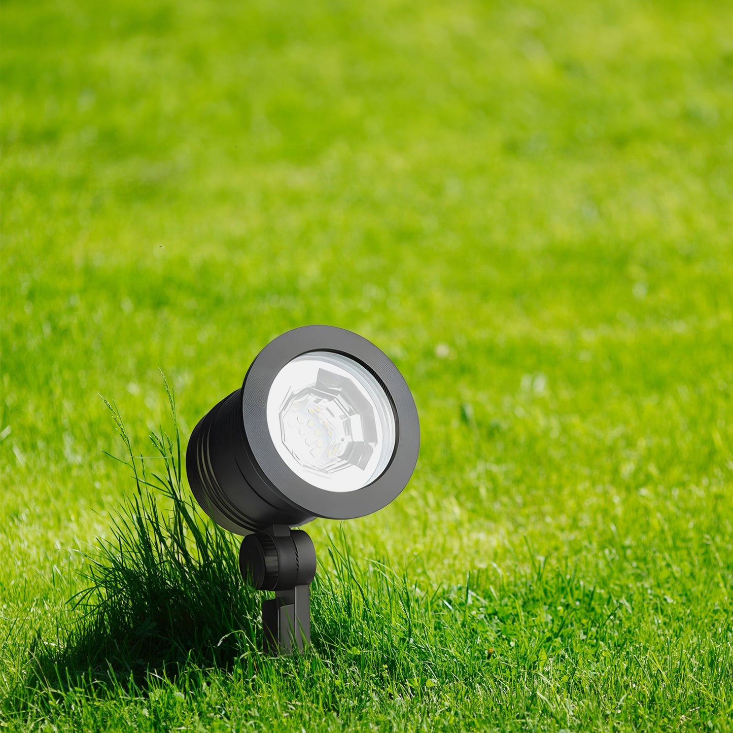 Fusion Wired Low-Voltage LED Spotlight Metal Outdoor Light w/ 1000 Lumens, Black