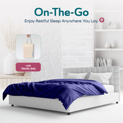 Sleepgram Supima 400 Thread Count Cotton Duvet Cover w/Travel Bag, Queen, Violet