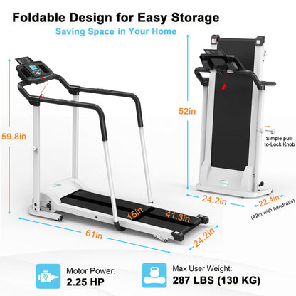 Ksports Advanced Rehab Treadmill 2.25 Horsepower Motor, Bluetooth Kinomap, White