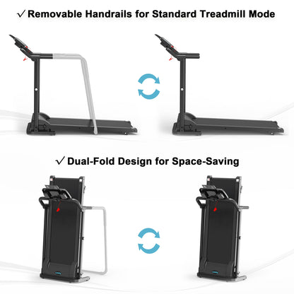 Ksports Advanced Rehab Treadmill 2.25 Horsepower Motor, Bluetooth Kinomap, Black