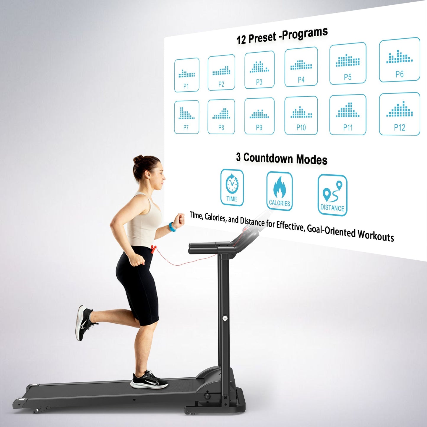 Ksports Advanced Rehab Treadmill 2.25 Horsepower Motor, Bluetooth Kinomap, Black