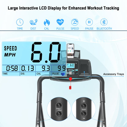 Ksports Advanced Rehab Treadmill 2.25 Horsepower Motor, Bluetooth Kinomap, Black