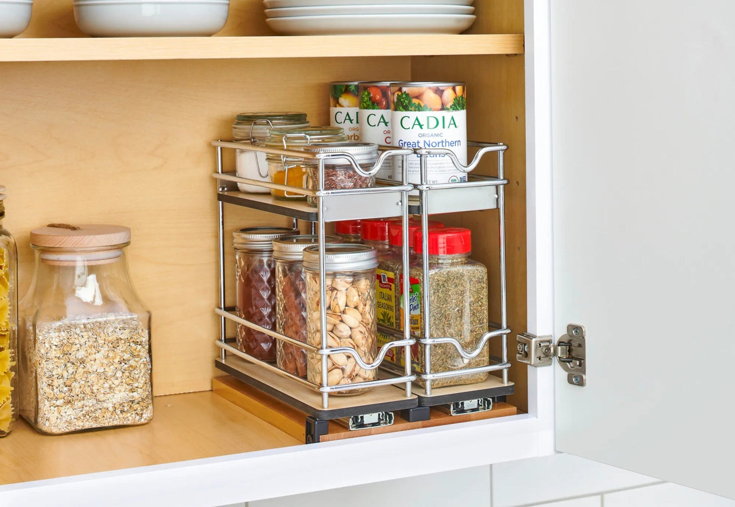 Rev-A-Shelf 9" Pullout Organizer for Cabinets, Single Tier Shelf, 5WU1-5W1-1