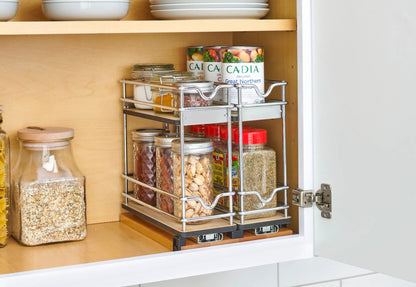 Rev-A-Shelf 9" Pullout Organizer for Cabinets, Single Tier Shelf, 5WU1-5W1-1