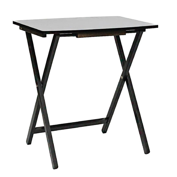 PJ Wood 5 Pack XL Oversize Tray Table Set for Living Room or Kitchen, Black