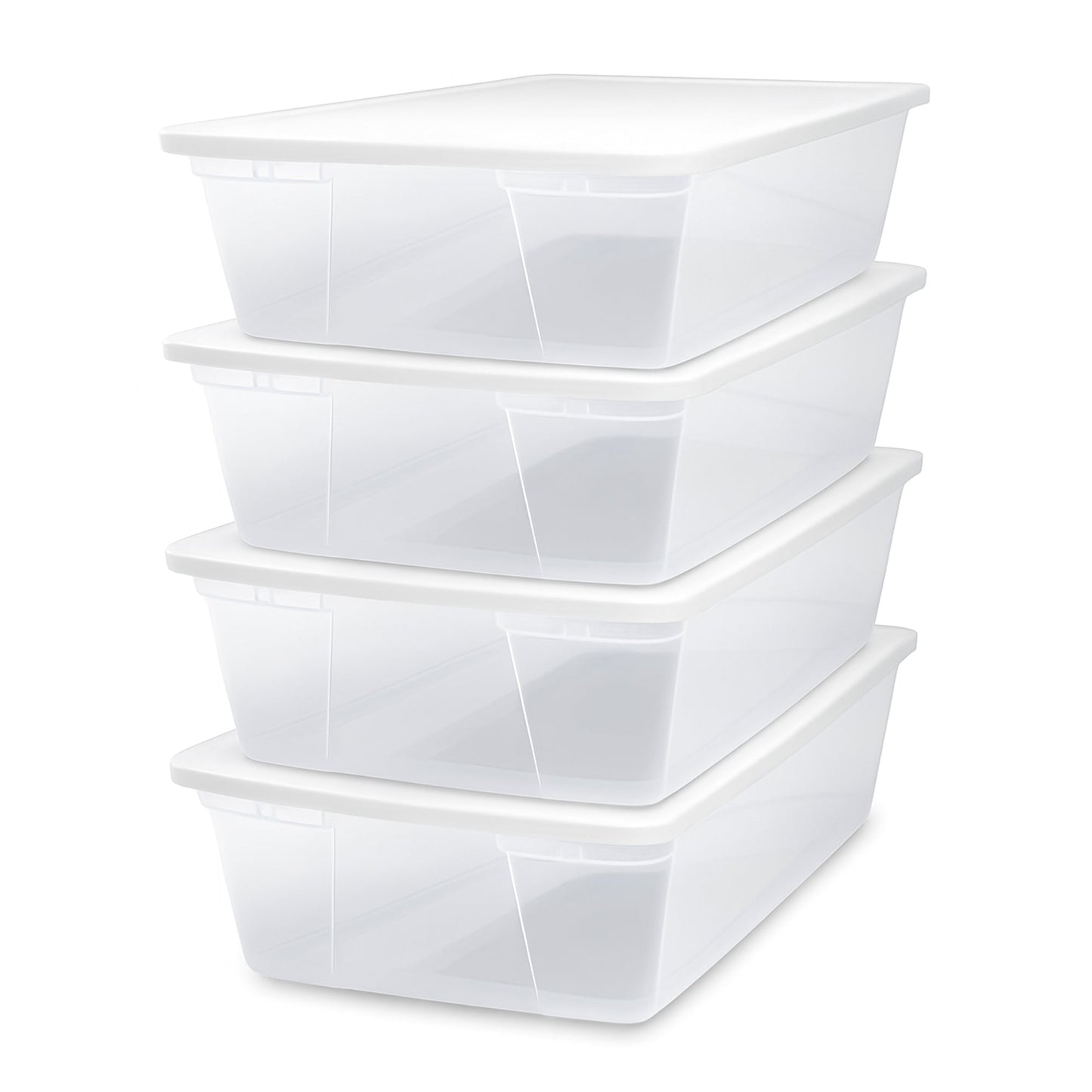 Homz Snaplock 41 Qt Stackable Plastic Storage Container w/Latching Lid (4 Pack)