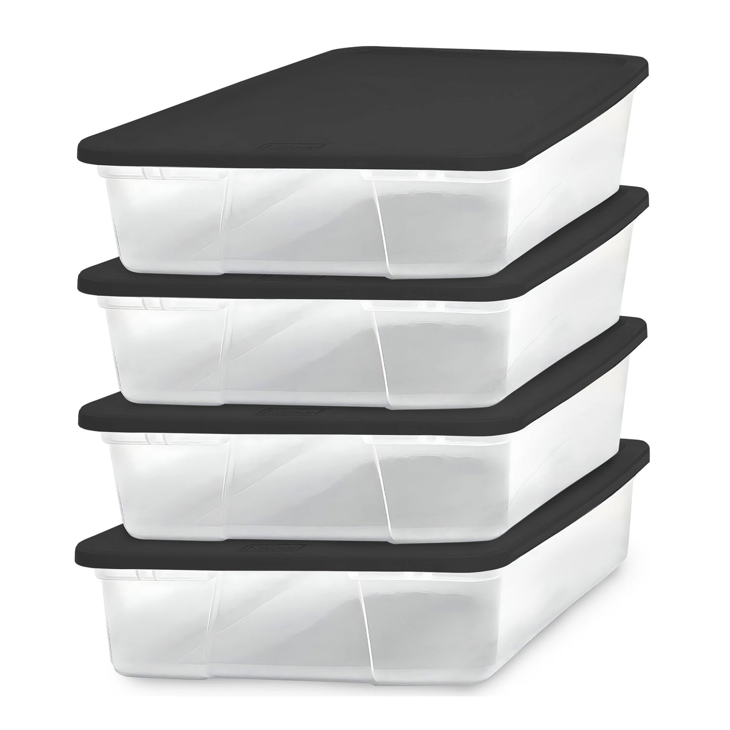 Homz Snaplock 28 Quart Clear Organizer Storage Container Bin with Lid, (4 Pack)