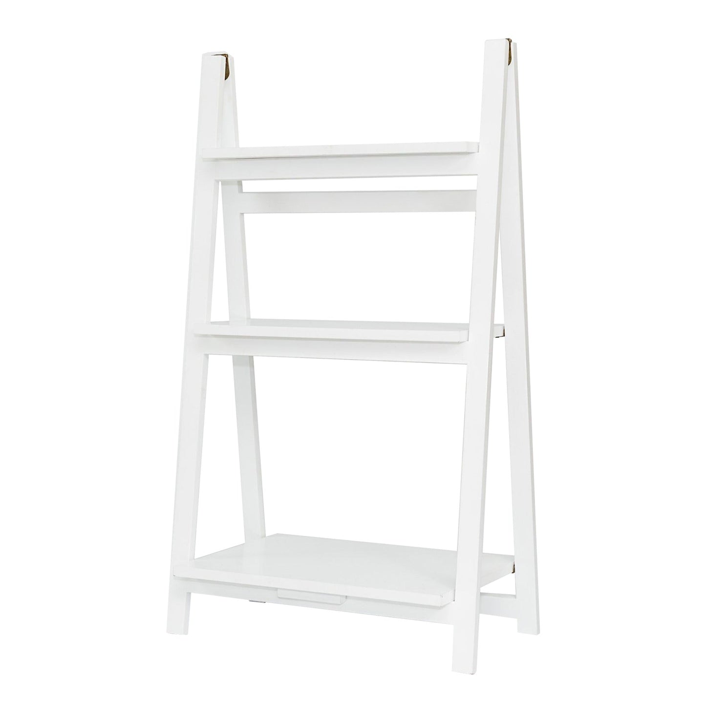 PJ Wood 3 Tier Foldable Bookshelf Wooden Storage Rack Home Display Stand, White