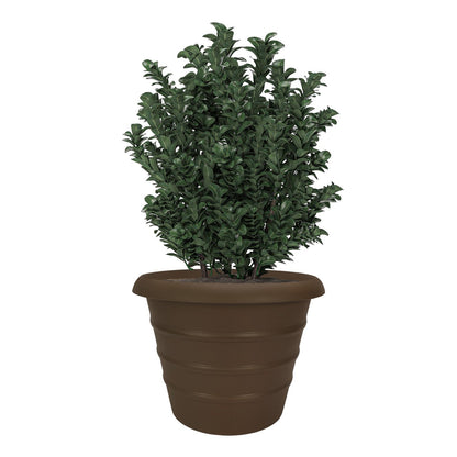 The HC Companies 20" Indoor Outdoor Marina Plastic Planter Pot, Chocolate Brown