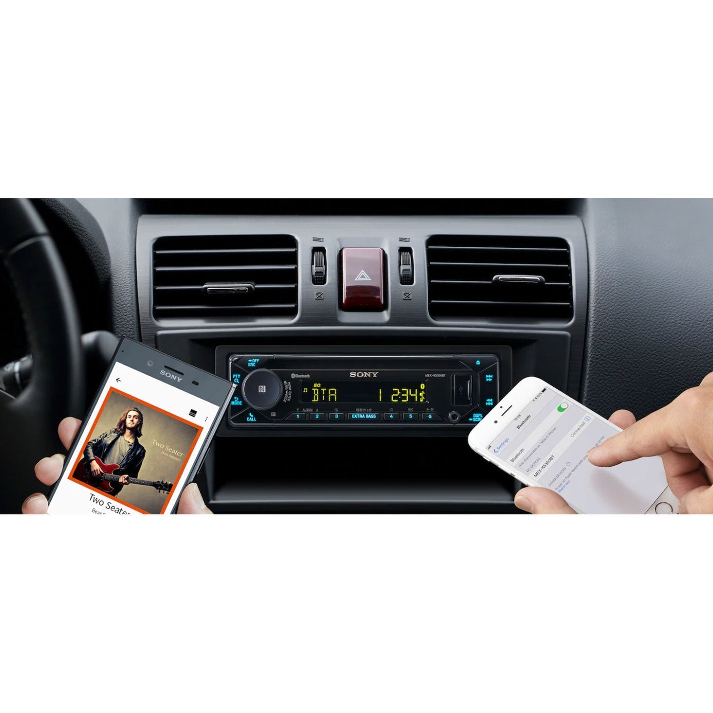 Sony MEXN5300BT Single DIN Car Audio CD Player Stereo Receiver with Bluetooth - Find Fresh Goods