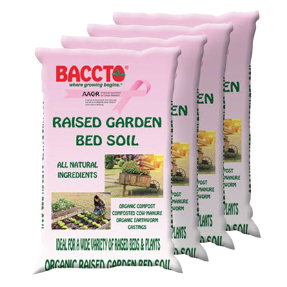 Michigan Peat Company BACCTO Raised Bed Soil for All Plants, 1.5 Cu Ft, 4 Pack