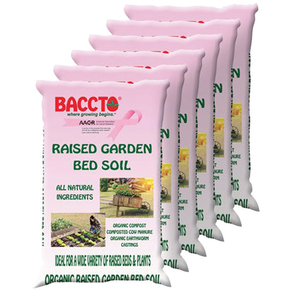 Michigan Peat Company BACCTO Raised Bed Soil for All Plants, 1.5 Cu Ft, 6 Pack