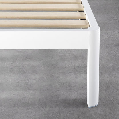 Mellow KERT Metal and Wood Platform Bed Frame with Upholstered Headboard, Full