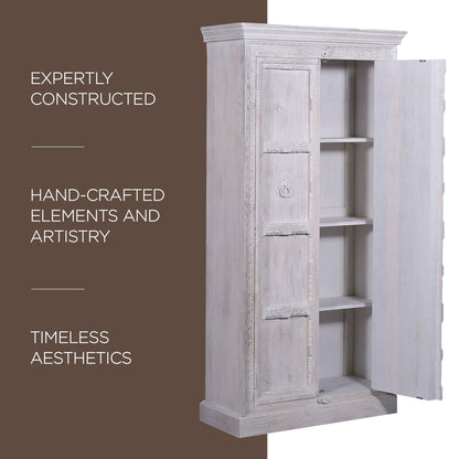 Mahala Nomad Wooden Cabinet in White Distressed Finish